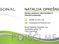 Računovodstvo in knjigovodstvo, BONAL RAČUNOVODSKE STORITVE, NATALIJA OPREŠNIK S.P.-Kamnica-POISCI ME