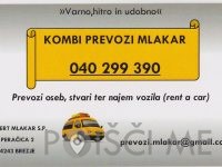 PREVOZI OSEB IN ODDAJA KOMBIJA V NAJEM ROBERT MLAKAR S.P. Brezje